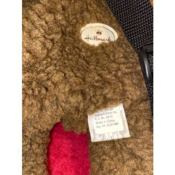 Vintage Hallmark 13” Groundhog w/ plaid hat plush toddler backpack - Picture 6 of 8